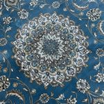 200 x 200cm Persian Floral Design Blue Round Rug - Image 4