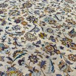 376 x 282cm Fine Persian Hand Knotted Kashan Cream Rug - Image 11