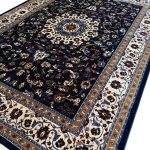 400 x 300cm Navy Kashan Persian Design Machine Made Rug - Image 3