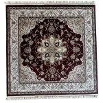160 x 160cm Persian Kashan Design Square Red Rug