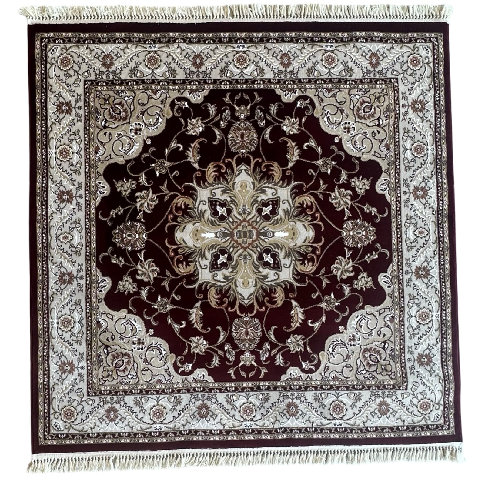 prooooo_32-15 160 x 160cm Persian Kashan Design Square Red Rug - Image 1