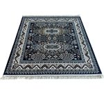 200 x 200cm Persian Tribal Geometric Design Navy Square Rug - Image 2