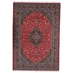 225 x 150cm Persian Red Kashan Machine Made Rug