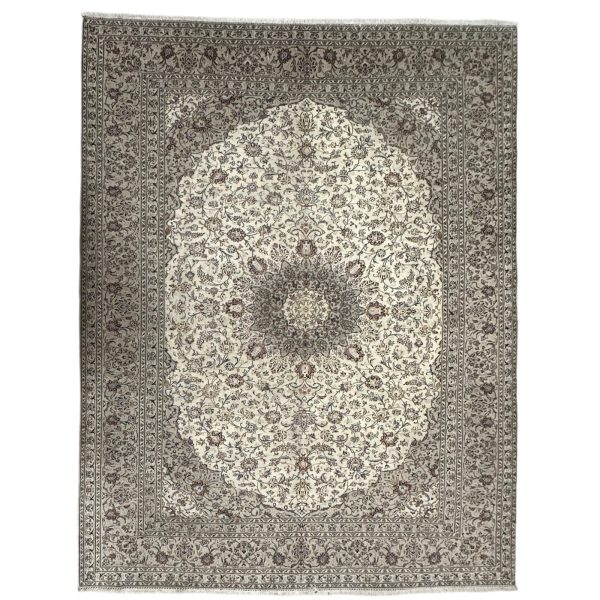 400 x 295cm Large Size Beautiful Persian Kashan Cream Rug