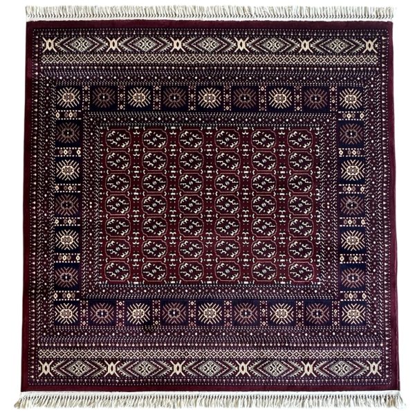 160 x 160cm Red Bokhara Design Square Rug