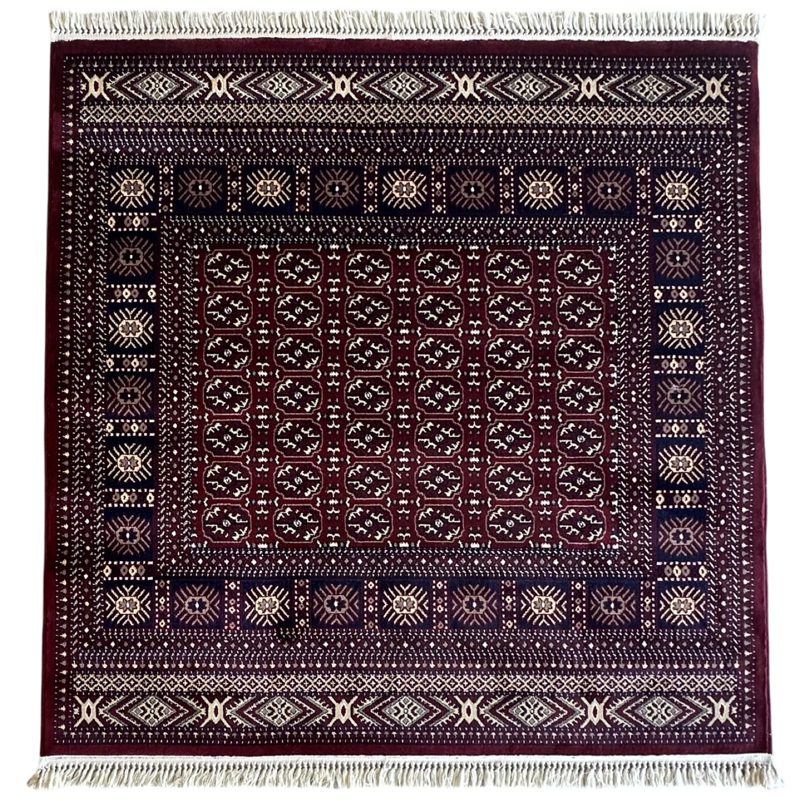 prooooo_39-5 160 x 160cm Red Bokhara Design Square Rug - Image 1