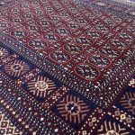 160 x 160cm Red Bokhara Design Square Rug - Image 4