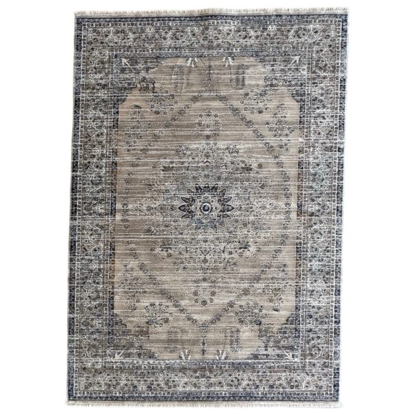 230 x 160cm Persian Design Beige Machine Made Rug