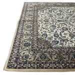 345 x 255cm Hand Knotted Persian Cream Kashan Wool Rug - Image 7