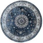 160 x 160cm Persian Design Floral Grey Round Rug