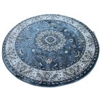 160 x 160cm Persian Design Floral Grey Round Rug - Image 2