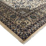 345 x 255cm Hand Knotted Persian Cream Kashan Wool Rug - Image 9