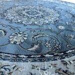 160 x 160cm Persian Design Floral Grey Round Rug - Image 3