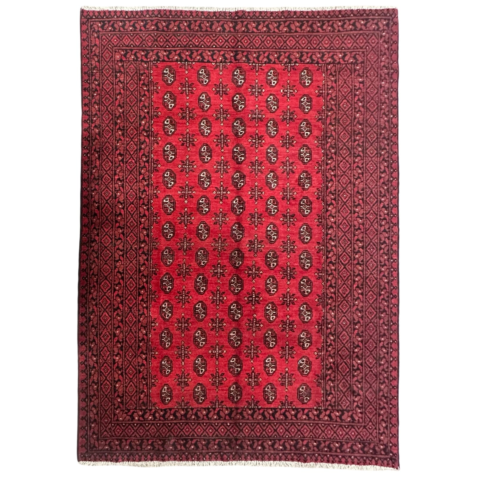 red-afghan-300-x-200_40 294 x 200cm Hand Knotted Afghan Akche Bokhara – Wool Rug - Image 1