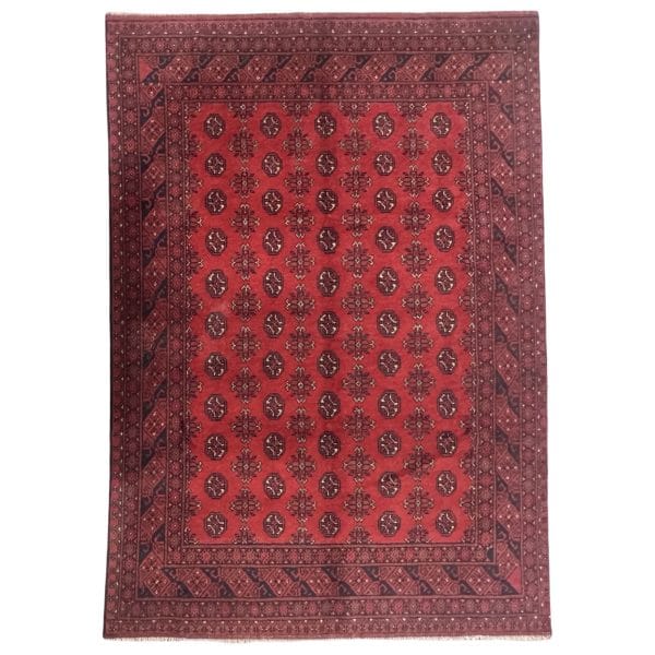 277 x 194cm Hand Knotted Afghan Akche Bokhara – Wool Rug