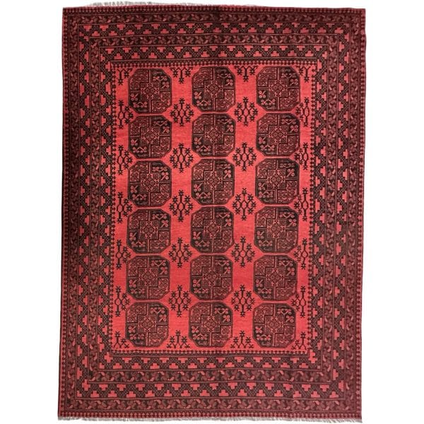 292 x 210cm Hand Knotted Afghan Akche Filpai – Wool Rug