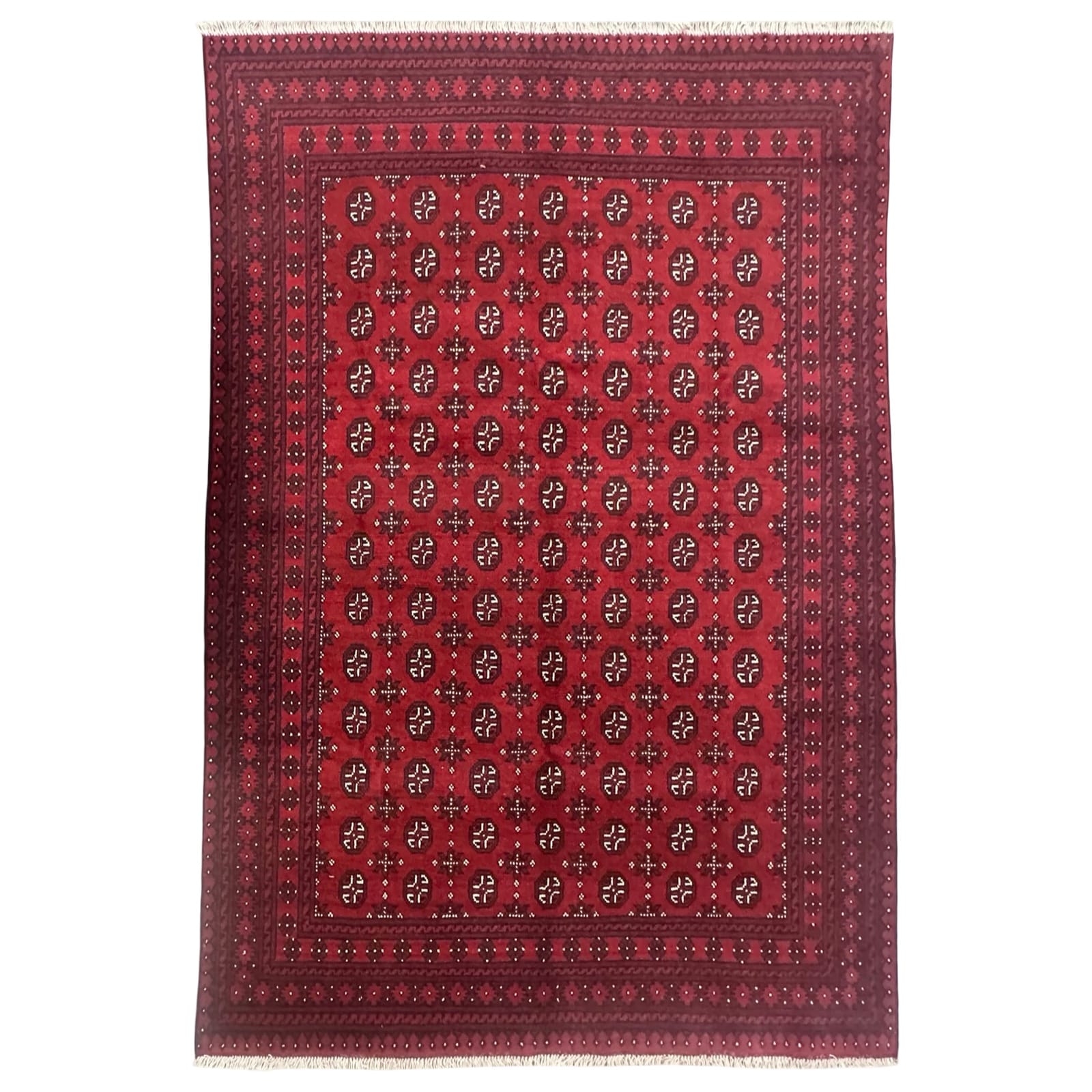 red-afghan-300-x-20qqqqq_1 297 x 197cm Hand Knotted Afghan Akche Bokhara– Wool Rug - Image 1