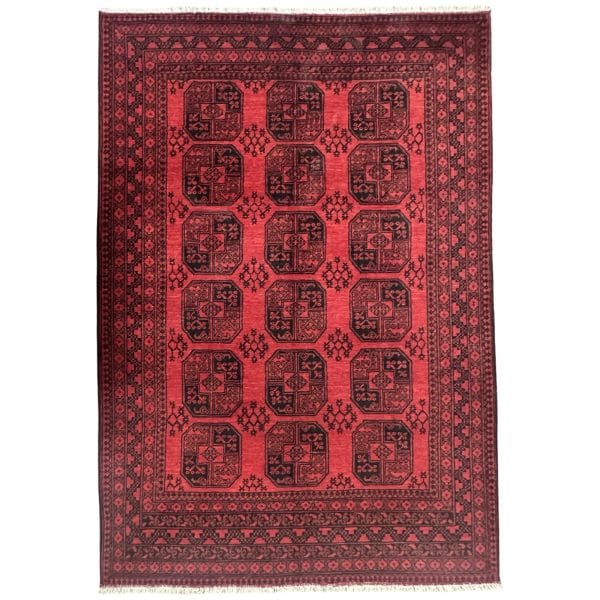 293 x 197cm Hand Knotted Afghan Akche – Wool Rug