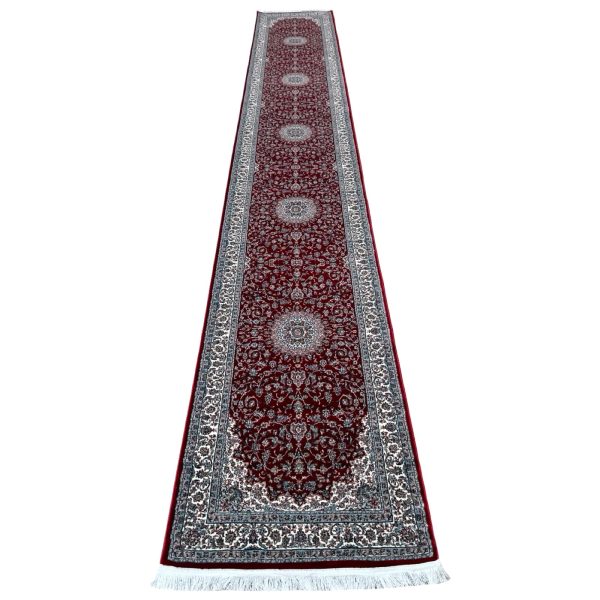 600 x 80cm Persian Kashan Design Red Runner Rug