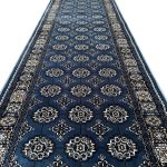 800 x 80cm Afghan Bokhara Design – Blue Runner Rug - Image 2