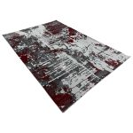 290 x 200cm Turkish Modern Grey Red Machine Made Rug - Image 3