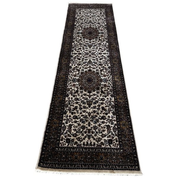 300 x 80cm Persian Kashan Style Machine Made Beige Runner Rug