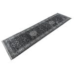 300 x 80cm Traditional Kashan Design Machine Made Grey Runner Rug - Image 2