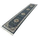400 x 80cm Persian Style Corridor Blue Runner Rug | Oriental Touch - Image 2