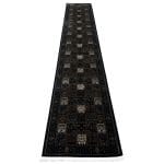 400 x 80cm Turkish Machine Made Blue Bakhtiari Runner Rug – Midnight Navy Garden Panels