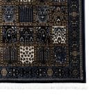 400 x 80cm Turkish Machine Made Blue Bakhtiari Runner Rug – Midnight Navy Garden Panels - Image 3