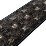 400 x 80cm Turkish Machine Made Blue Bakhtiari Runner Rug – Midnight Navy Garden Panels - Image 5