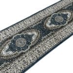400 x 80cm Persian Design Runner | Machine Made Blue Rug - Image 6