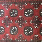 147cm x 100cm Hand Knotted Red Afghan Akche Bokhara – Wool Rug - Image 3