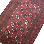 147cm x 100cm Hand Knotted Red Afghan Akche Bokhara – Wool Rug - Image 2