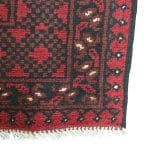 147cm x 100cm Hand Knotted Red Afghan Akche Bokhara – Wool Rug - Image 4