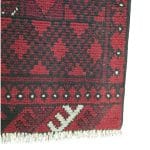 147cm x 100cm Hand Knotted Red Afghan Akche Bokhara – Wool Rug - Image 6