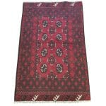 154cm x 100cm Hand Knotted Red Afghan Akche Bokhara – Wool Rug