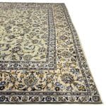 380 × 290cm Hand-Knotted Persian Kashan Rug – Green Field with Blue Floral Motifs - Image 6