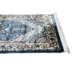 300 x 80cm Classic Persian Style Turkish Machine Made Blue Runner Rug - Image 7