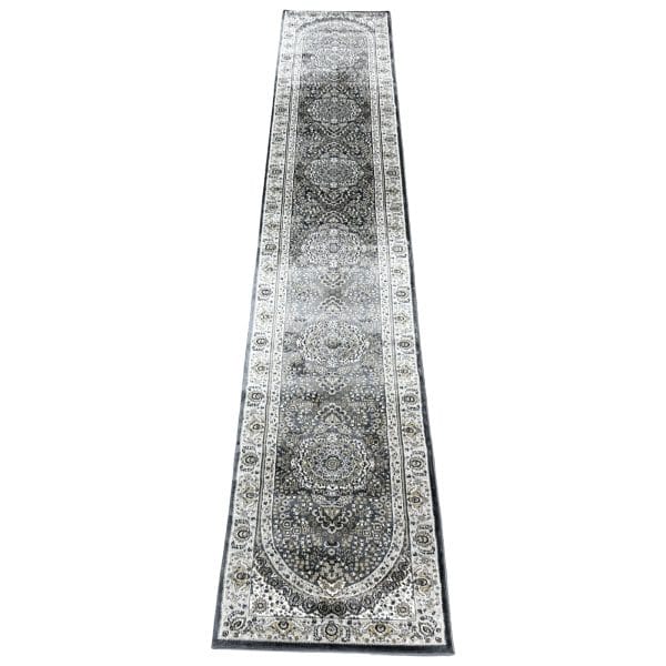 500 x 80cm Machine Made Kashan Design Floor Runner | Vintage Style Rug