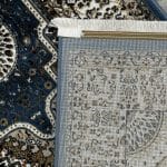 500 x 80cm Machine Made Persian Mashad Design Blue Runner Rug - Image 8