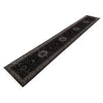 500 x 80cm Persian Kashan Design Machine Made Navy Soft Runner Rug - Image 2