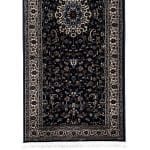 500 x 80cm Persian Kashan Design Machine Made Navy Soft Runner Rug - Image 4