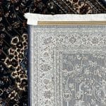 500 x 80cm Persian Kashan Design Machine Made Navy Soft Runner Rug - Image 7