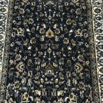 500 x 80cm Persian All Over Kashan Design Navy Runner Rug - Image 5