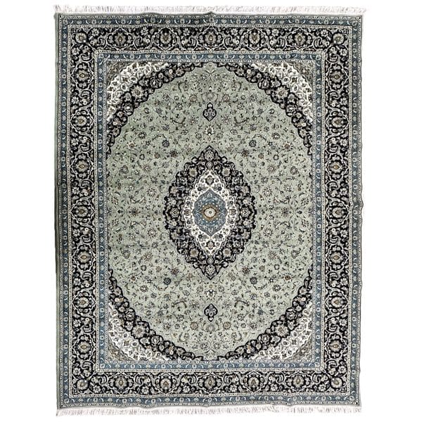 400 x 300cm  Persian Large Size Kashan Design Machine Made Green Rug