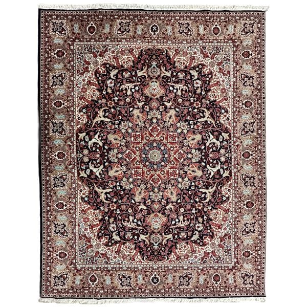 400 x 300cm Persian Large Size Mashad Design Machine Made Navy Rug