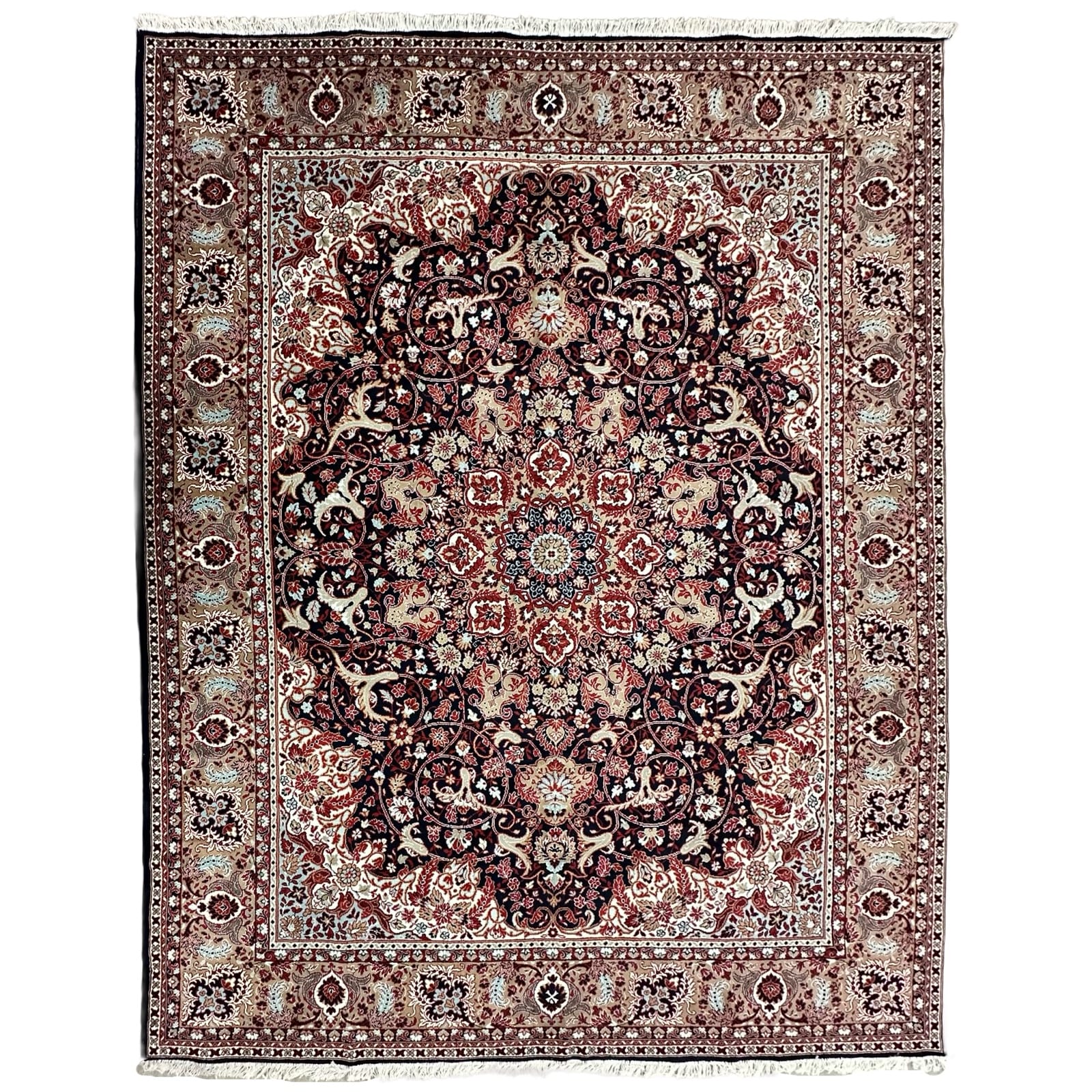 bsnsj_1 400 x 300cm Persian Large Size Mashad Design Machine Made Navy Rug - Image 1