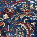 390 x 300cm Thick Pile Hand Knotted Persian Kashan Blue Wool Rug - Image 9