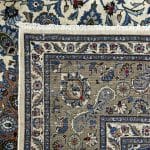 390 x 290cm Hand-Knotted Persian Kashan Rug –  Green And Cream - Image 10